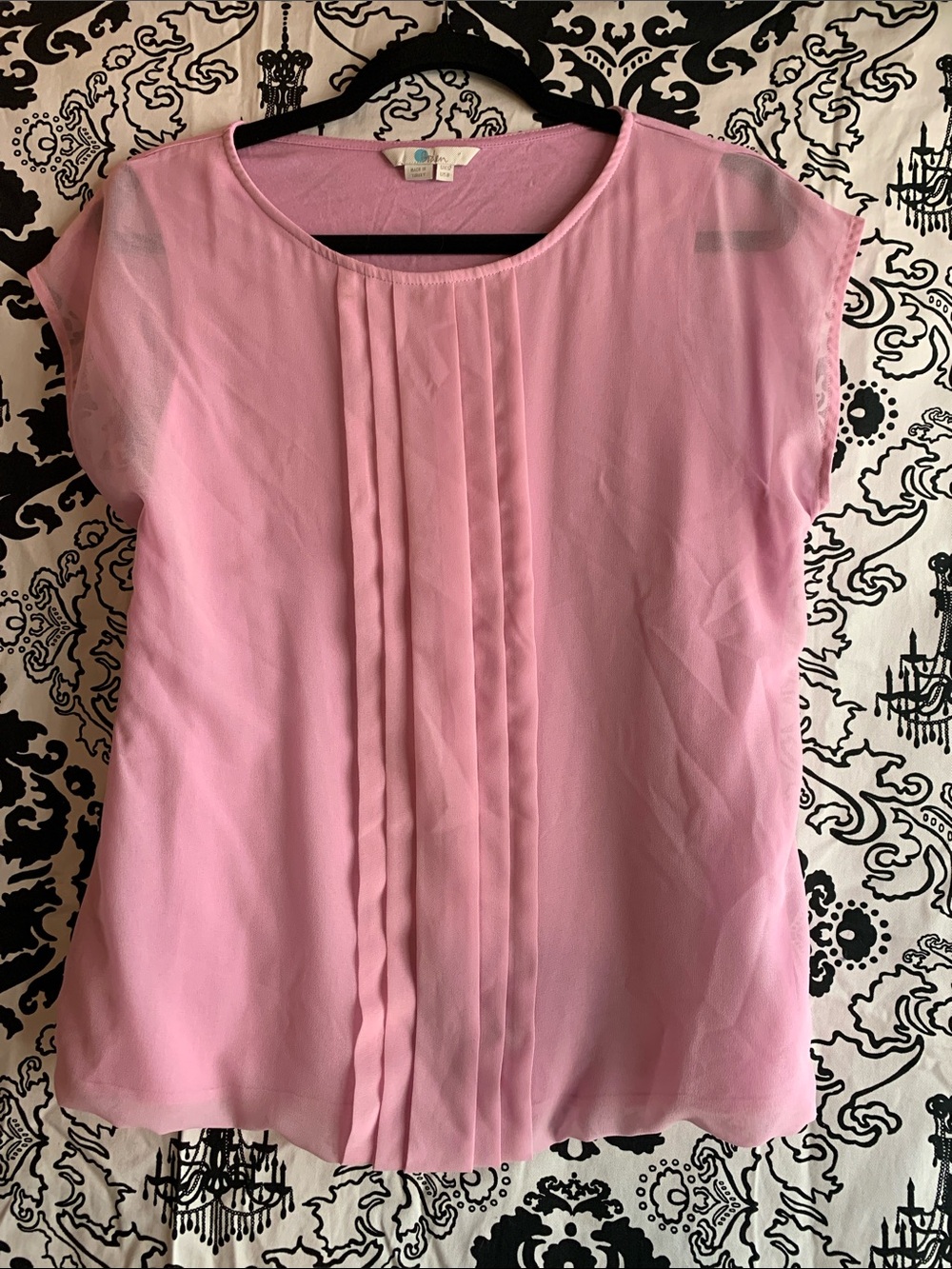 Boden Dakota Jersey Pleated Front Short Sleeve Blouse